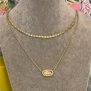 Kendra Scott Elisa Multi Strand Lilac Abalone Shell Necklace in Gold.  NWOT!